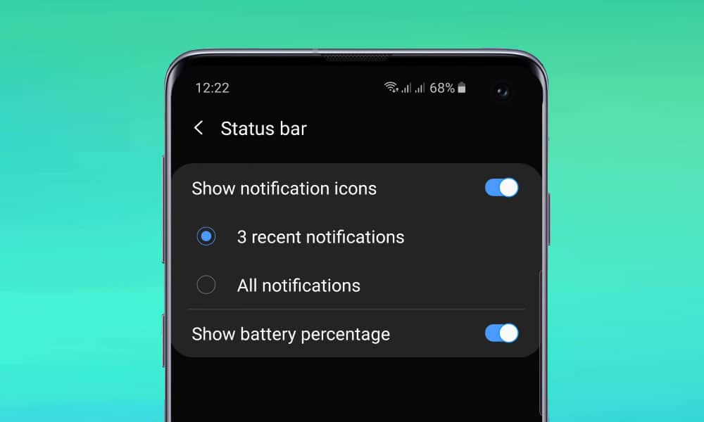 How to Show Battery Percentage on S10